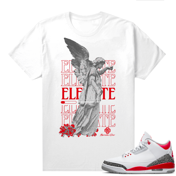 Fire Red 3s shirts  White Marcello Gior Elevate