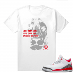 Fire Red 3s shirts  White Marcello Gior Lions