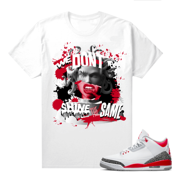 Fire Red 3s shirts  White Medusa