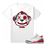 Fire Red 3s shirts  White Misunderstood Monkey