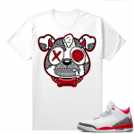 Fire Red 3s shirts  White Misunderstood Puppy