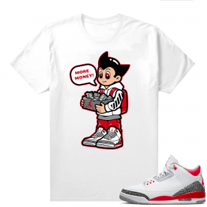 Fire Red 3s shirts  White More Shoe Money