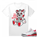 Fire Red 3s shirts  White No Fake Friends