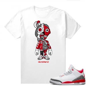 Fire Red 3s shirts  White Nuwave Bear Anatomy