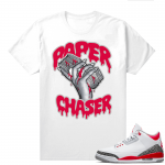 Fire Red 3s shirts  White Paper Chaser