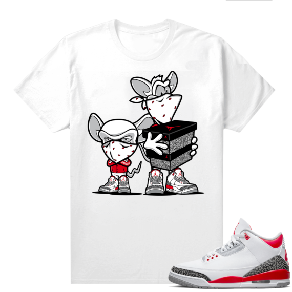 Fire Red 3s shirts  White Pinky Sneaker Heist