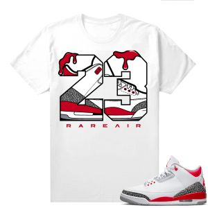 Fire Red 3s shirts  White Rare Air 23 Drip