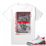 Fire Red 3s shirts  White Rebel