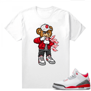 Fire Red 3s shirts  White Rich Bear