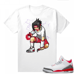 Fire Red 3s shirts  White Sasuke Hype