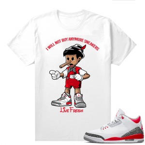 Fire Red 3s shirts  White Sneakerhead Pinocchio