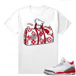 Fire Red 3s shirts  White The Bag