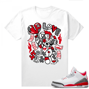 Fire Red 3s shirts  White TopRank Love Sick