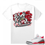 Fire Red 3s shirts  White TopRank No Days OFF