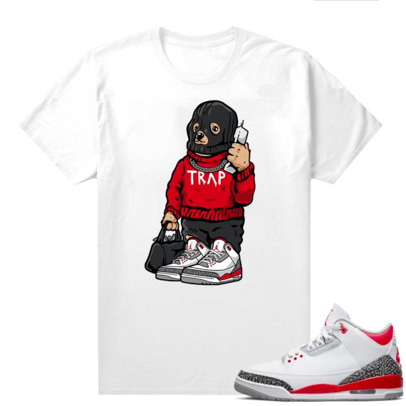 Fire Red 3s shirts  White Trap Bear