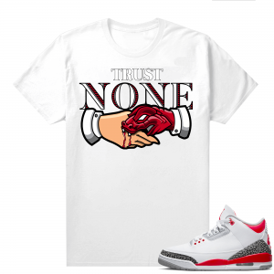 Fire Red 3s shirts  White Trust None