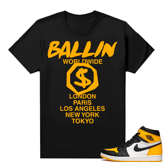 Jordan 1 Taxi Shirts  Black Ballin Worldwide