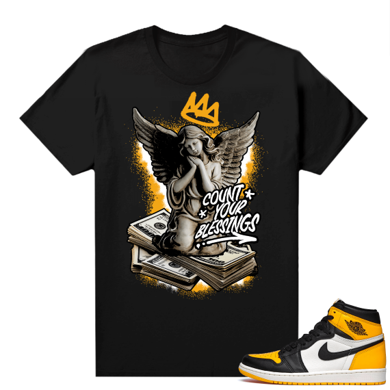 Jordan 1 Taxi Shirts  Black Count your Blessings