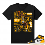 Jordan 1 Taxi Shirts  Black MJ Flair