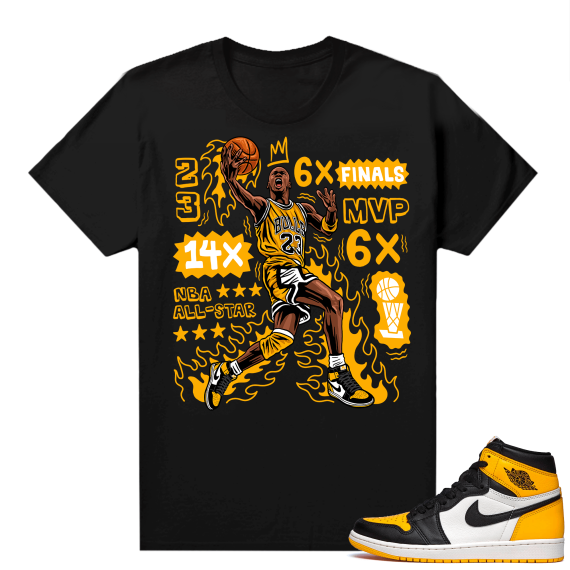 Jordan 1 Taxi Shirts  Black MJ Flair