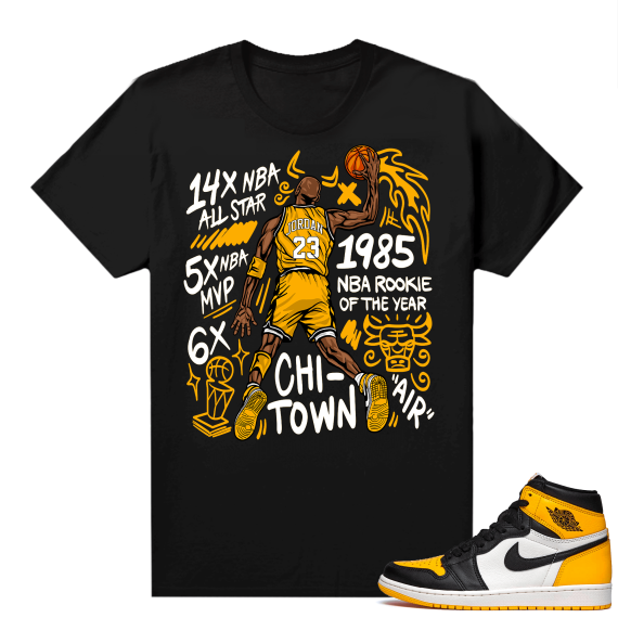 Jordan 1 Taxi Shirts  Black MJ Slam Dunk