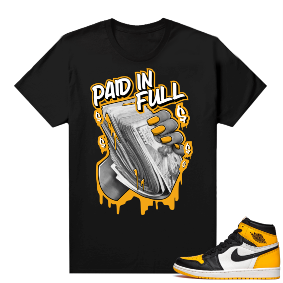 Jordan 1 Taxi Shirts  Black Paid In Full