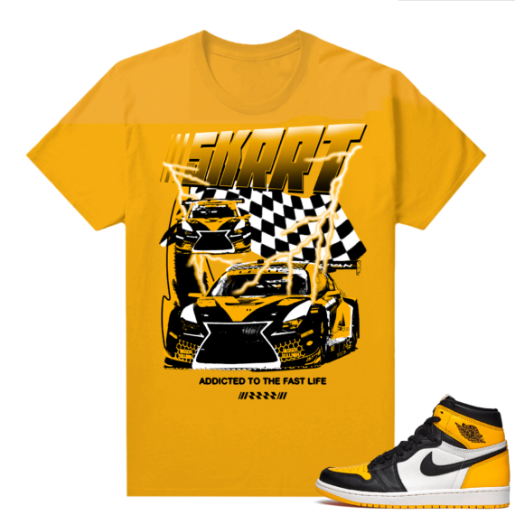 Jordan 1 Taxi Shirts  Gold Yellow SKRRT