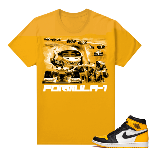 Jordan 1 Taxi Shirts  Yellow Gold Formula 1