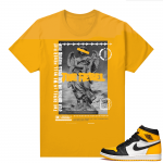 Jordan 1 Taxi Shirts  Yellow Gold Rebel