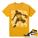 Jordan 1 Taxi Shirts  Yellow MJ Fast Break