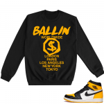 Jordan 1 Taxi  Crewneck Sweatshirt Black Ballin Worldwide