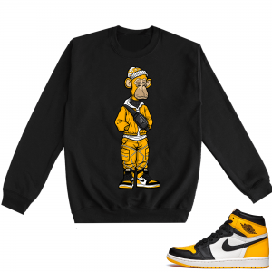 Jordan 1 Taxi  Crewneck Sweatshirt Black Bored Ape Sneakerhead