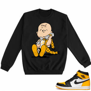 Jordan 1 Taxi  Crewneck Sweatshirt Black Designer Charlie