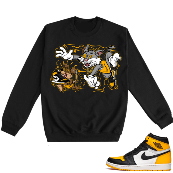 Jordan 1 Taxi  Crewneck Sweatshirt Black Finessed