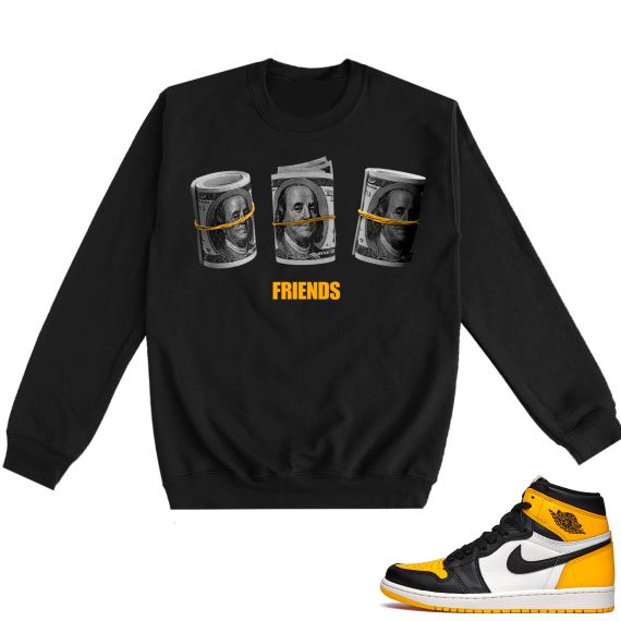 Jordan 1 Taxi  Crewneck Sweatshirt Black Friends