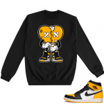 Jordan 1 Taxi  Crewneck Sweatshirt Black Heart Broken