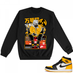 Jordan 1 Taxi  Crewneck Sweatshirt Black Kakashi Hype