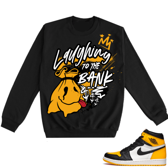 Jordan 1 Taxi  Crewneck Sweatshirt Black Laughing to the Bank