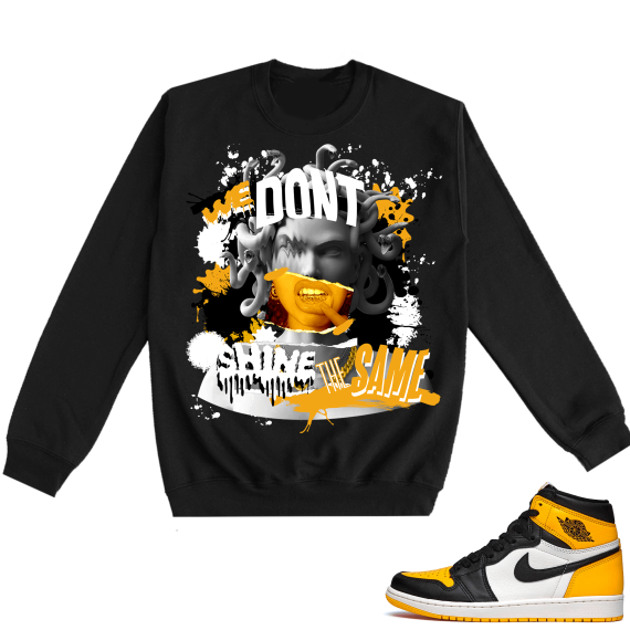 Jordan 1 Taxi  Crewneck Sweatshirt Black Medusa