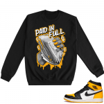 Jordan 1 Taxi  Crewneck Sweatshirt Black Paid In Full