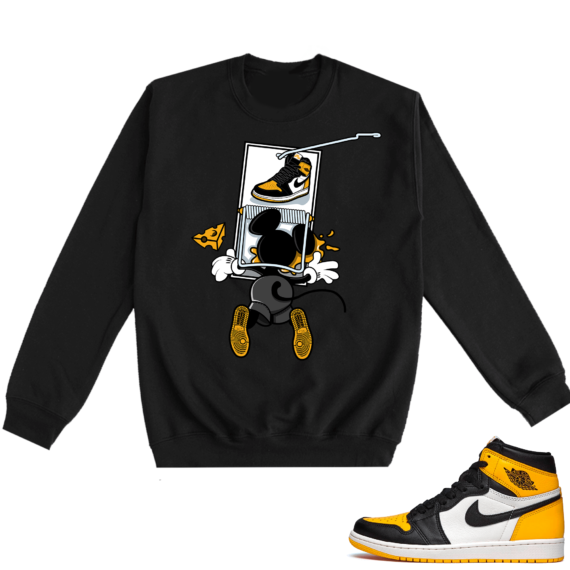 Jordan 1 Taxi  Crewneck Sweatshirt Black Sneaker Trap