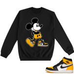 Jordan 1 Taxi  Crewneck Sweatshirt Black Sneakerhead Mickey