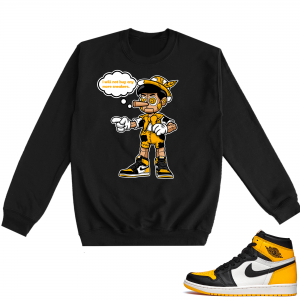 Jordan 1 Taxi  Crewneck Sweatshirt Black The Lie