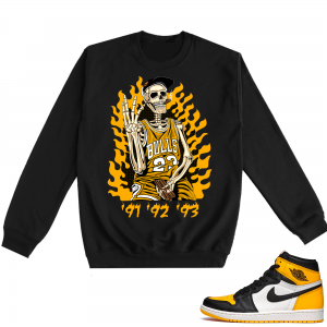 Jordan 1 Taxi  Crewneck Sweatshirt Black World Champs