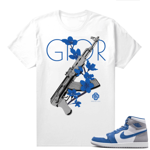 Jordan 1 True Blue shirts  Gior AK Roses