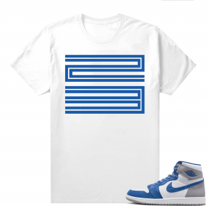 Jordan 1 True Blue shirts  White 23