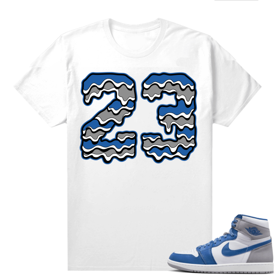 Jordan 1 True Blue shirts  White 23 Drip