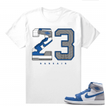 Jordan 1 True Blue shirts  White 23 Rare Air