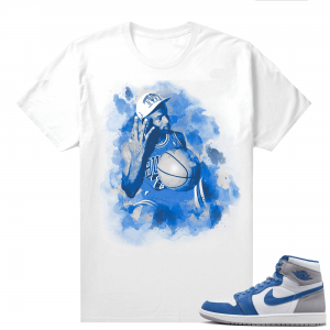 Jordan 1 True Blue shirts  White 3 Peat Watercolor