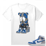 Jordan 1 True Blue shirts  White Bear Toy x AJ1